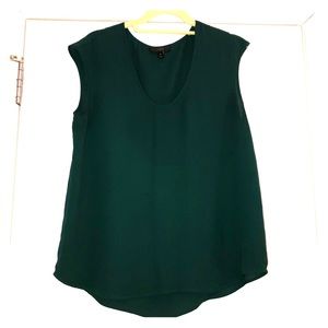 J-crew Green sleeves silk top